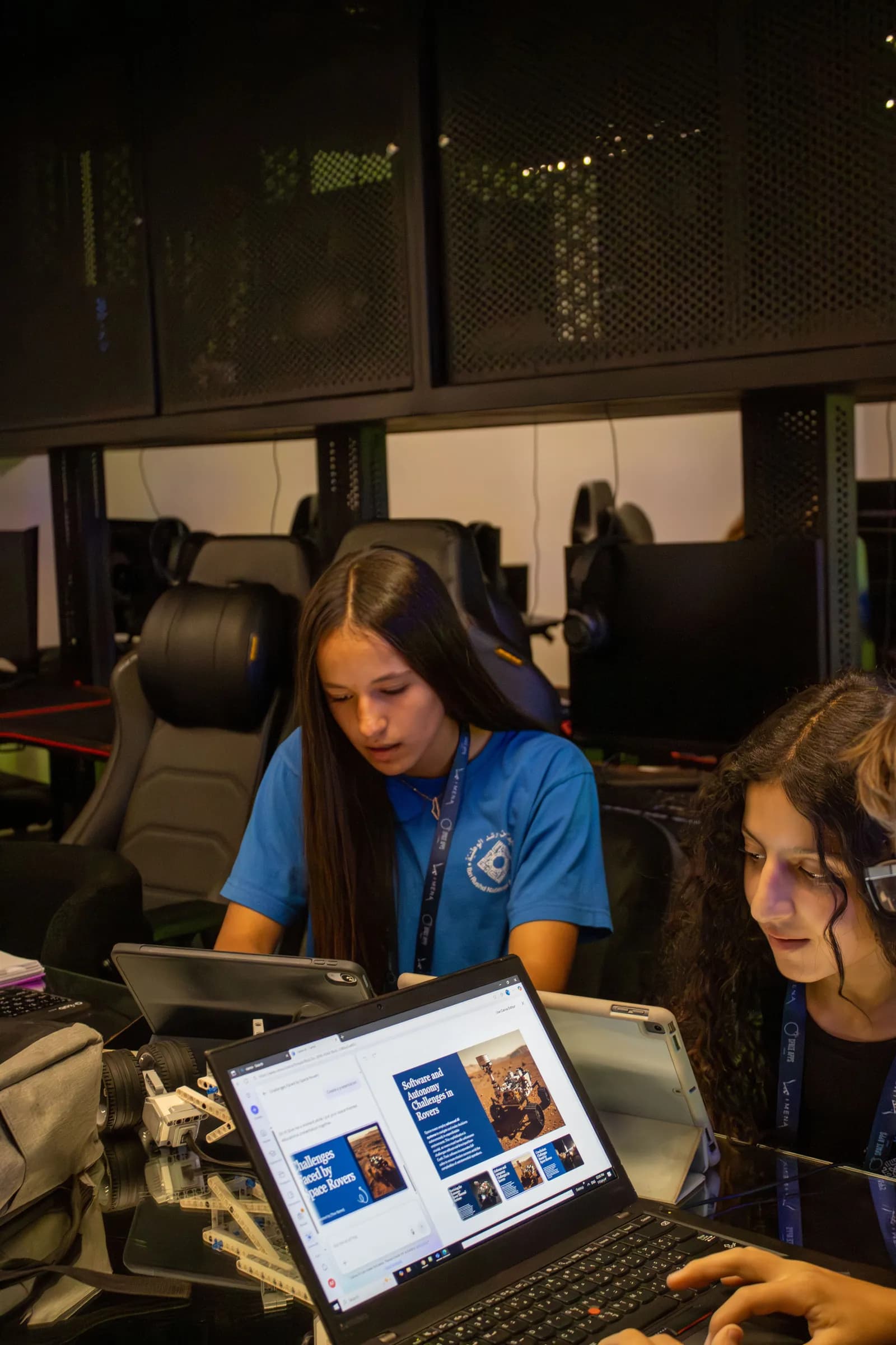 A participant working at a laptop during the hackathon
